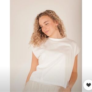 Ronnie Cut Off Tee - Molly Green white size L